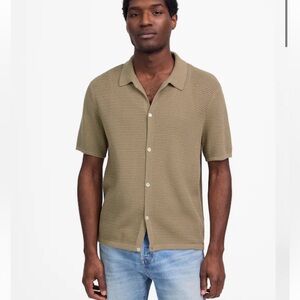 Madewell Open-Stitch Button-Up Sweater Polo